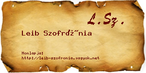 Leib Szofrónia névjegykártya